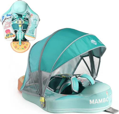 Miniatura 6 de Mambobaby Float Deluxe - Flotador de piscina para bebés: entrenador de natación seguro y cómodo para bebés y niños pequeños, diseño no inflable, Rosa