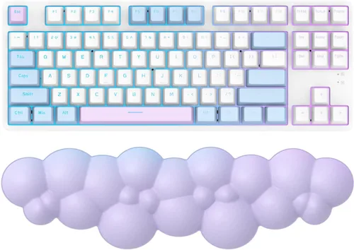 Miniatura 11 de MANBASNAKE Reposamuñecas para teclado, espuma viscoelástica de alta densidad de poliuretano con base antideslizante para aliviar el dolor