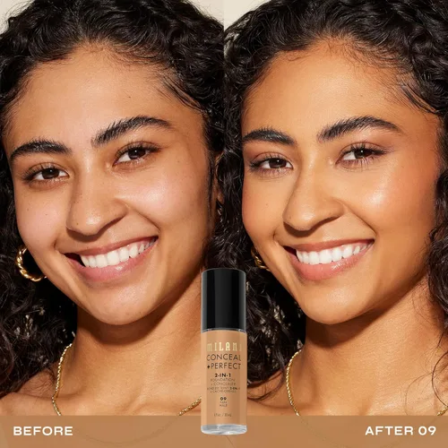 Miniatura 3 de Milani Conceal + Perfect Base + Corrector 2 en 1 para una Tez Impecable, Corrector para Debajo de los Ojos, Cubre Enrojecimiento e Imperfecciones