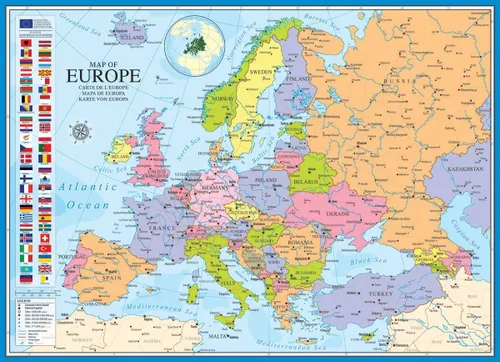 Miniatura 2 de EuroGraphics Rompecabezas de mapa de Europa (1000 piezas)