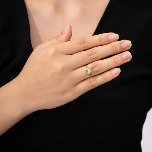 Miniatura 2 de Tienda Collection 10k Gold Imported Crystal March Birthstone Ring