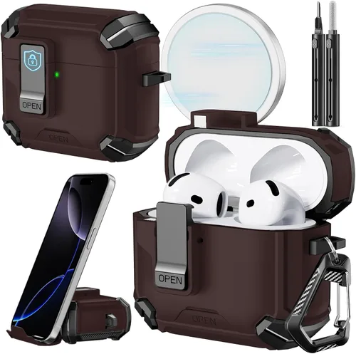 Miniatura 42 de Inesore for AirPods Pro 3 Case (2025) with Phone Stand Design, Compatible with MagSafe, Auto-Locking Case Cover for Air Pods Pro 3rd with Cleaning