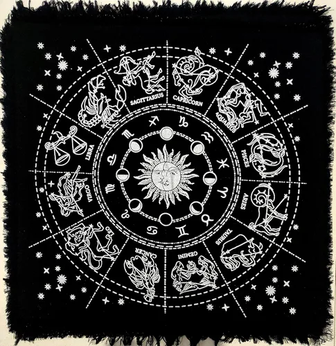 Miniatura 40 de CRAFT KALA Tela de altar planetas espirituales, estrellas rituales y galaxia, hermoso sistema solar, sistema solar, oro y plata, 24 x 24 pulgadas