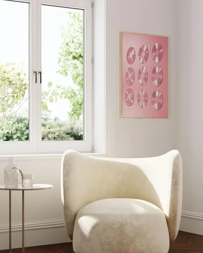Miniatura 5 de HAUS AND HUES Registros para Pared Estética CDs Rosa - Póster para Decoración de Habitación Estética Rosa Claro de los 90s Pósteres VSCO para CD rosa