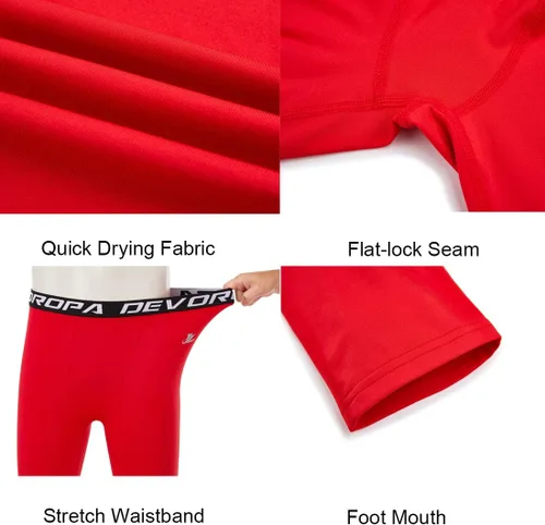 Miniatura 5 de DEVOROPA Leggings de compresión para niños y jóvenes, mallas deportivas con forro polar térmico