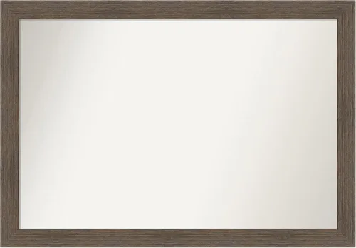 Miniatura 106 de Amanti Art Espejo de pared personalizado no biselado (24 x 27 pulgadas), marco estrecho de nogal chipre - varios tamaños personalizados - Espejo