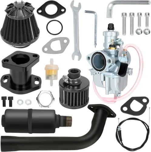 YOXUFA Carburador 212cc VM22 Kit de Silenciador de Escape Etapa 2 de Reemplazo para Motor Predator 224cc 196cc 200cc 6.5hp Coleman CT200U BT200X