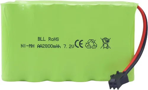 Miniatura 4 de 2 pilas recargables AA de 7.2 V 2800 mAh con enchufe SM-2P y 2 cables de carga USB para Huina 1550 550 Excavadora de control remoto, camión