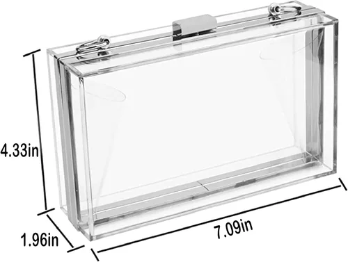 Miniatura 2 de Bolsa cuadrada de noche, de acrílico transparente Jelly para mujer, bonita bolsa de hombro para cenas, fiestas, viajes.