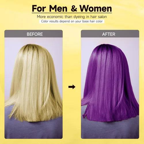 Miniatura 2 de Champú de tinte para el cabello morado, champú de color para cobertura de cabello gris, champú de tinte de cabello morado a base de hierbas 3 en 1