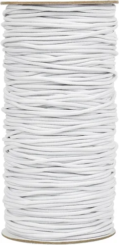Cordón Elástico Blanco, 328 Pies 2mm de Hilo Elástico para Pulsera, Collar, Fabricación de Joyería, Cuentas y Manualidades