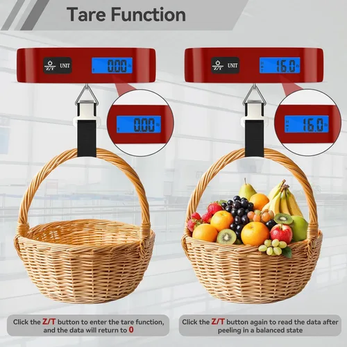 Miniatura 5 de Dr.meter - Báscula de equipaje con retroiluminación LCD PS02 de 110 libras110.2 lbs, equilibrio electrónico, accesorios de viaje postales digitales