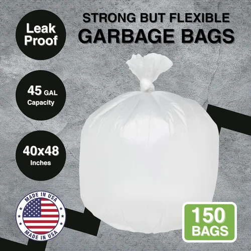 Miniatura 2 de Top Knot Bags Bolsa de basura de 45 galones, 40 x 48 pulgadas, transparente, 150 unidades, forro para latas de 40 galones, 41 galones, 42 galones