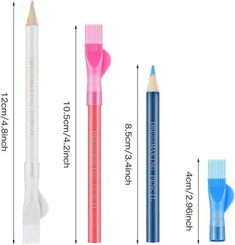 Miniatura 5 de 3 unids/set de rotulador de tela de costura con tapa de cepillo, tiza borrable con agua que desaparece tinta marcador de tela a sastres tiza