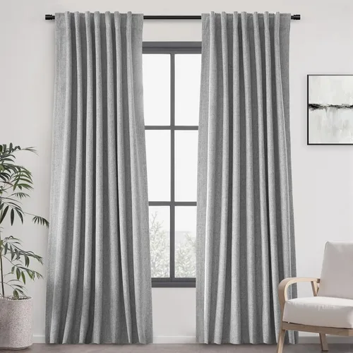 Miniatura 73 de UHITECH - Cortinas opacas beige para sala de estar, cortinas cortas de 35 pulgadas para habitación, cortinas negras para ventanas pequeñas, paneles