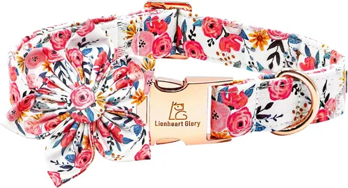 Miniatura 10 de Lionheart glory Collar de perro con flor, collar de perro azul con flores, collar de verano para perro niño o niña, suave, duradero, ajustable