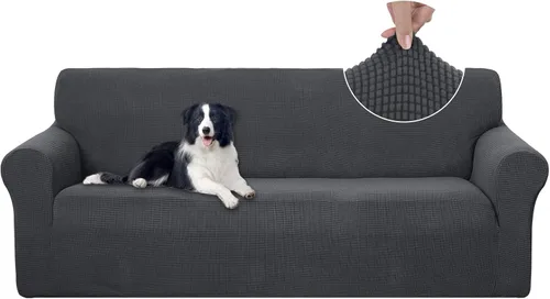 Miniatura 84 de U-NICE HOME Funda elástica para sofá, lavable, protector de muebles para sofá de 3 cojines, apta para mascotas (sofá, gris)