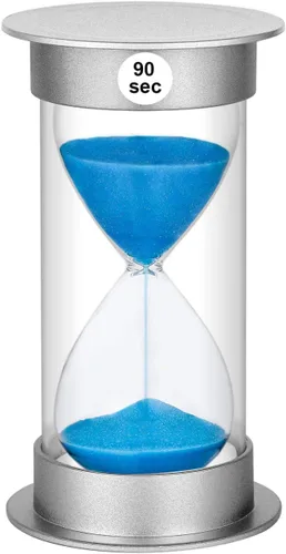 Miniatura 20 de Temporizador de arena de 1 minuto, reloj de arena de plástico de 1 minuto, reloj de arena pequeño de un minuto, temporizador de cristal de arena Azul
