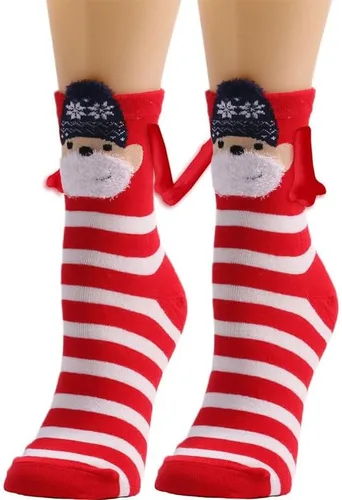 Miniatura 3 de Anager 5 pares de calcetines de Navidad de la mano tomados de la mano pareja magnética mano media tubo calcetines divertidos regalos de Navidad