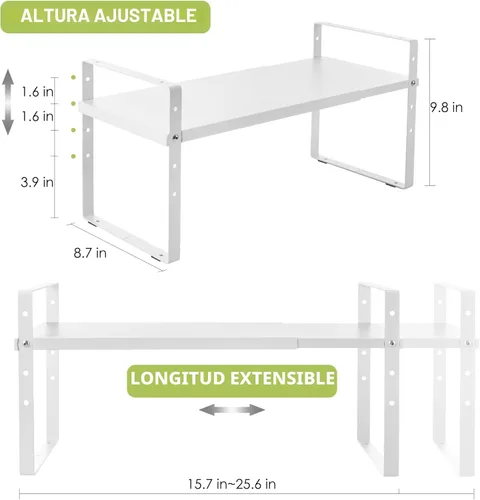 Miniatura 5 de Across-Star Organizador de Estante Expandible para Gabinete, Soporte de Estantes Apilables de Almacenamiento para Mostrador de Cocina, Estante