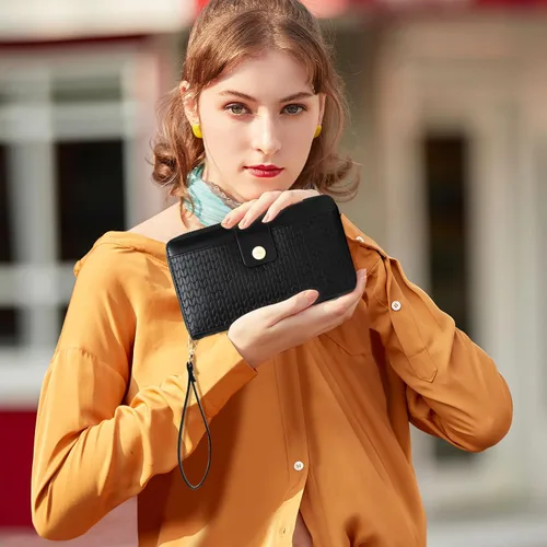 Miniatura 8 de Cartera cruzada para teléfono celular para mujer con protección RFID y múltiples ranuras para tarjetas