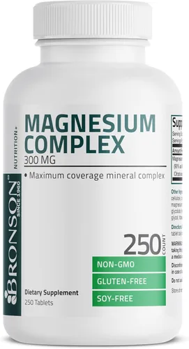 Miniatura 3 de Complejo de magnesio, Bronson, cobertura máxima 0,01 oz, 250 tabletas