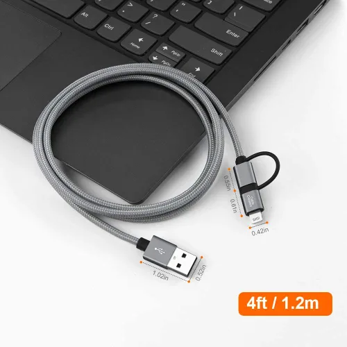 Miniatura 7 de [Certificación Apple MFi] 2-en-1 Lightning Cable de carga a USB con sincronización de datos, Lightning Micro USB 2-en-1 para iPhone 6 6S 6Plus iPad
