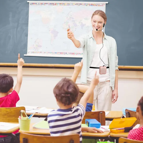 Miniatura 6 de Norwii Amplificador de voz Bluetooth, amplificadores de potencia, auriculares con mini micrófono portátil con cable para profesores en el aula y Oro