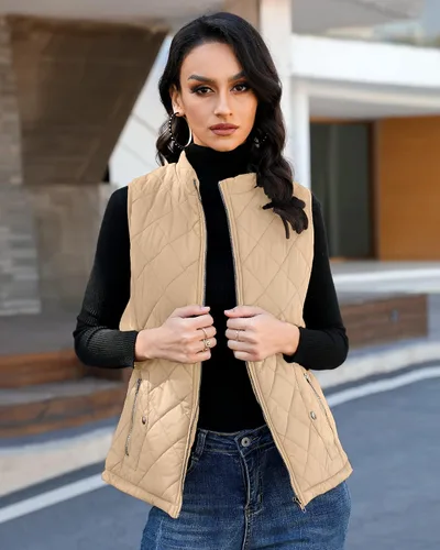 Miniatura 2 de Xeoxarel Chaleco acolchado para mujer con 4 bolsillos, chaleco acolchado (disponible en bolsillos interiores)