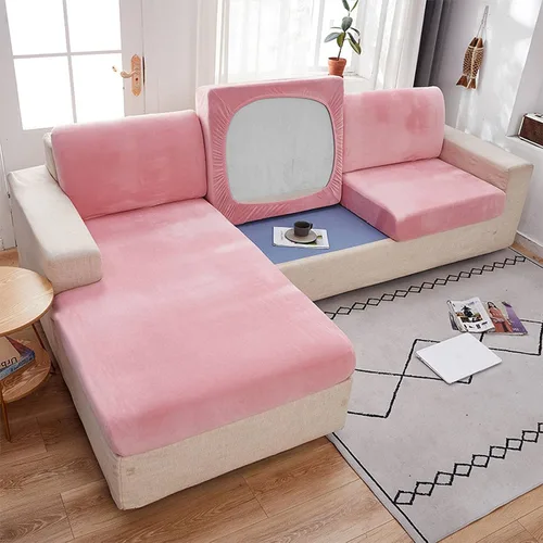 Miniatura 14 de Fundas de cojín de terciopelo elástico, funda de cojín suave para asiento de sofá, extraíble y lavable, protector de muebles para cojín de asiento