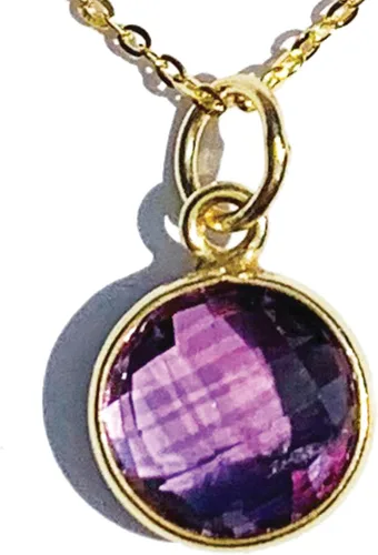 Miniatura 13 de Collar con colgante redondo, piedras preciosas naturales, labradorita, piedra lunar arcoíris, cristal, cuarzo rosa, amatista, citrino, plata de ley