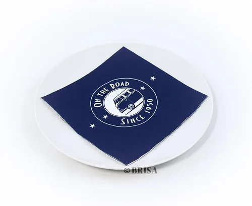Miniatura 2 de BRISA VW Collection - Volkswagen Napkins - Pañuelos de papel de mesa con motivo de autocaravana VW T1 (El Ultimate Ride/Blanco/3 capas)