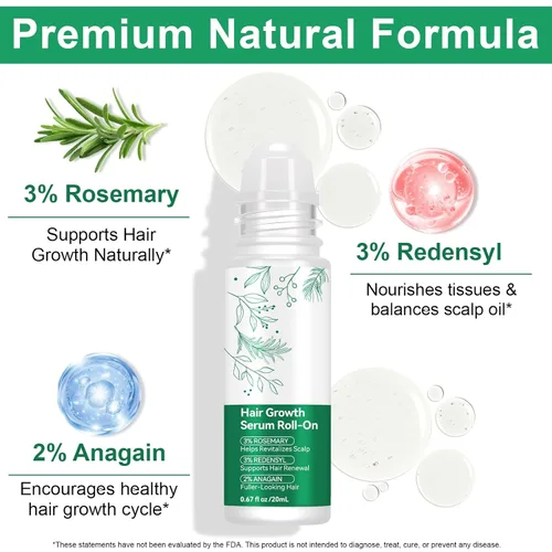 Miniatura 3 de Rosemary - Suero para el crecimiento del cabello, suero más grueso para el cabello con 3% de romero, 3% redensilo y 2% nuevo, suero para el cuero