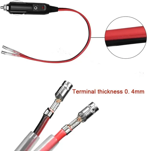 Miniatura 5 de Enchufe de encendedor de cigarrillos de 12 V con cables, conector macho resistente de 12 voltios, fuente de alimentación de 15 y 20 amperios