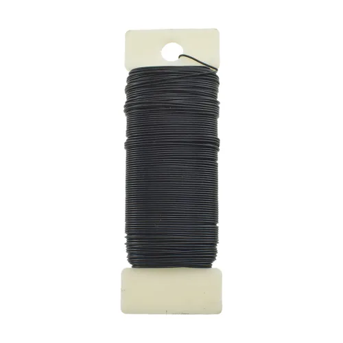 HAHIYO Alambre Negro de Calibre 22 - 1 Rollo, 38 Yardas (115 Pies) Alambre Floral Flexible para Manualidades, Coronas de Navidad, Arreglos de