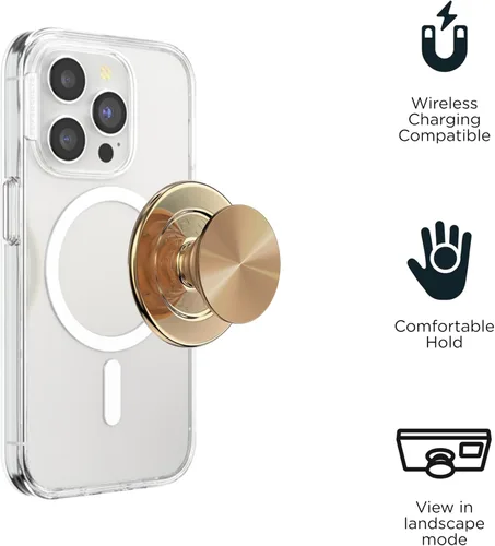Miniatura 3 de PopSockets Agarre para teléfono para MagSafe con soporte, soporte magnético, parte superior intercambiable, sujeción segura para fundas MagSafe