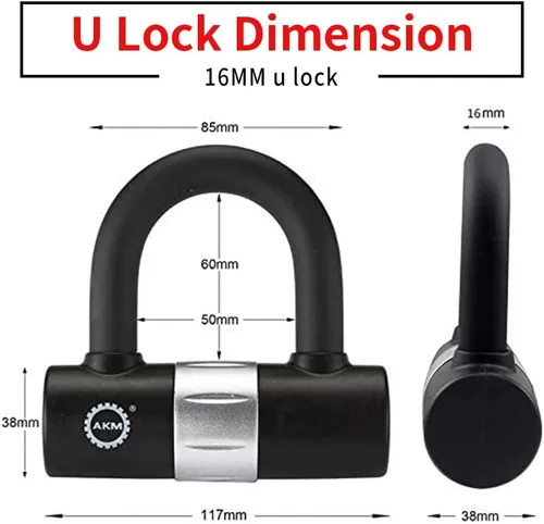 Miniatura 7 de AKM Candado de cadena para bicicleta de 47.2 in/4 pies, resistente, duradero, 0.472 in de grosor, antirrobo, cadena de bicicleta con 4 teclas