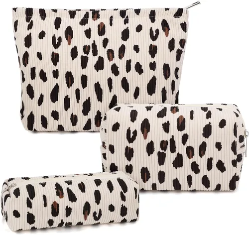 Miniatura 17 de Juego de 3 bolsas de maquillaje para niñas y mujeres, organizador de viaje, bolsa de aseo de baño, bolsa de almacenamiento de gran capacidad