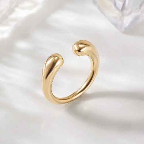 Miniatura 3 de WISTIC 14K Gold Engagement Hoops Set Rings for Women and Girls Water drop Angel tears Simple Luxury Fashion Cocktail Light Minimalism Charming
