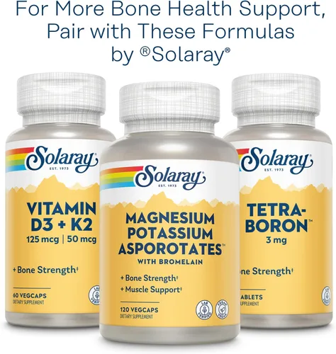 Miniatura 8 de SOLARAY Proporción 2:1 de citrato de calcio y magnesio con vitamina D-3, huesos sanos, apoyo muscular y sistema nervioso, alta absorción, 180