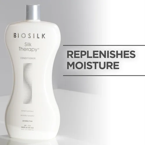 Miniatura 4 de BioSilk Acondicionador de terapia de seda, hidrata y acondiciona el cabello para un brillo increíble, sin sulfatos, parabenos y crueldad, 34 onzas