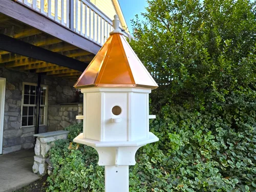 Miniatura 2 de Amish Handmade Birdhouse With Copper Roof, Bird Feeder