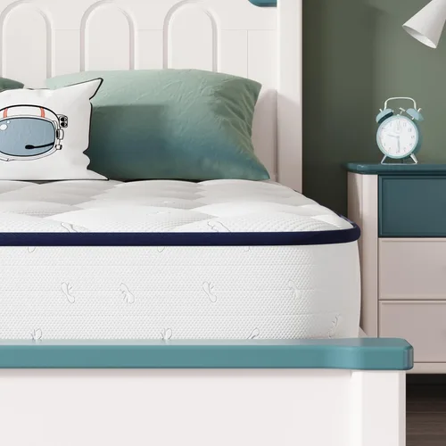 Miniatura 7 de Novilla Colchón individual XL para niños, colchón híbrido individual XL de 8 pulgadas, espuma y resortes para un sueño cómodo, bobinas de acero