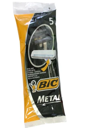 Miniatura 3 de Bic Maquinillas de afeitar desechables de metal para hombre, 5 unidades x 1 paquete Negro