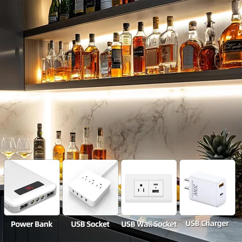 Miniatura 5 de Tira de luces LED USB de 5 V, tira de luces LED flexibles de 3.28 pies con autoadhesiva, tiras de luz regulables 2800K-6500K para impresora 3D
