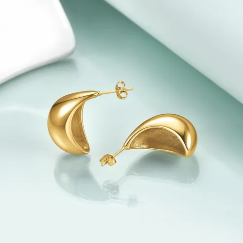 Miniatura 3 de Rnivida Aretes de aro de titanio chapados en oro grueso para mujer de moda
