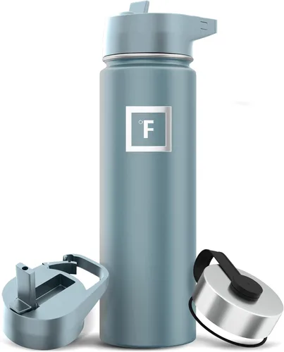 Miniatura 35 de IRON °FLASK Frasco de hidratación para acampar y senderismo con pajilla, botella de agua deportiva de acero inoxidable con aislamiento de boca