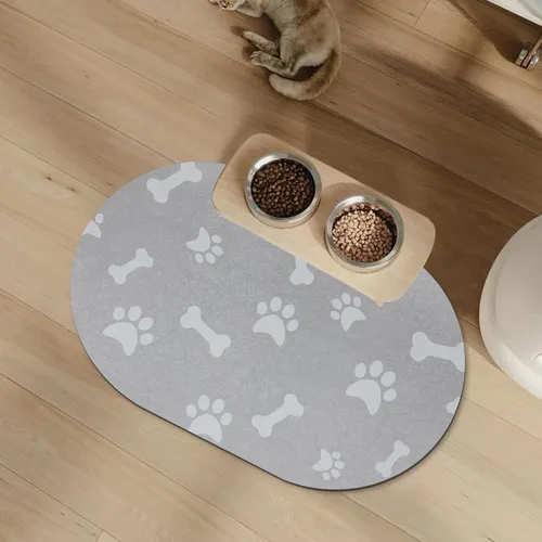 Miniatura 12 de YCT Tapete de comida para gatos – Tapetes de alimentación para perros – Alfombras absorbentes antideslizantes para gatos, 16.9 x 24 pulgadas