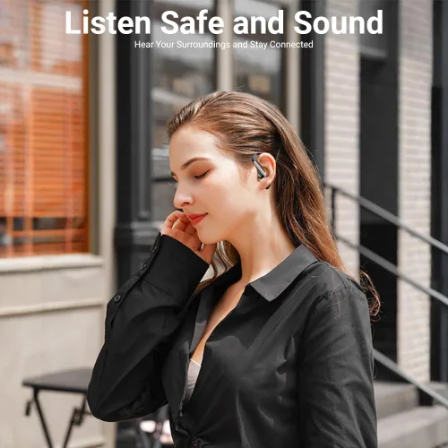 Miniatura 5 de Auriculares inalámbricos Bluetooth, auriculares con ganchos para los oídos V5.4, auriculares intraurales con conexión estable, graves profundos