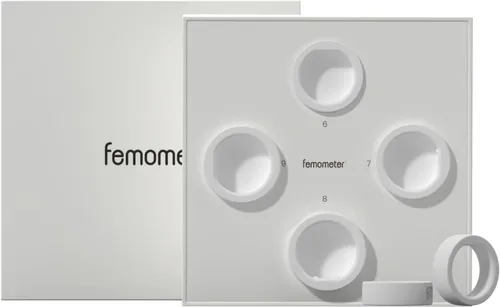 Kit de Tallas de Anillo Inteligente femometer - Mide tu Talla Primero Antes de Comprar - Tallas 6 a 9 - Elige entre 4 Tallas 2-Blanco